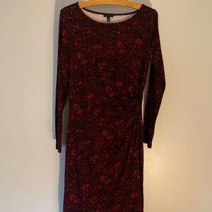 Talbots Elegant Red Floral DressS
